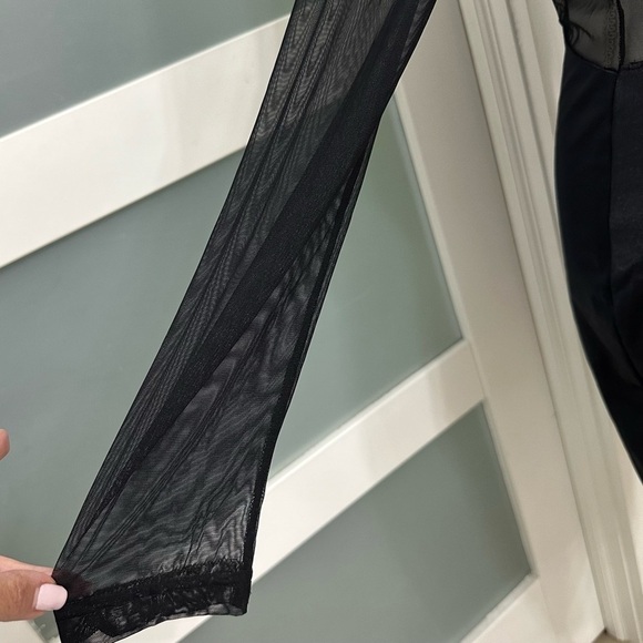 Nest Bodycon Mesh Sheer Insert Mini Dress Black Size Large NEW WITH TAGS - Picture 4 of 7